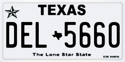 TX license plate DEL5660