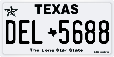 TX license plate DEL5688