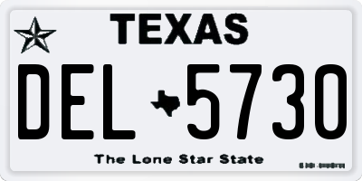TX license plate DEL5730