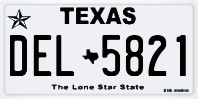 TX license plate DEL5821