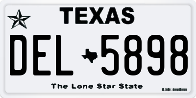 TX license plate DEL5898