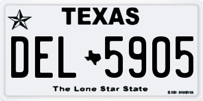 TX license plate DEL5905