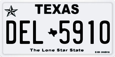 TX license plate DEL5910