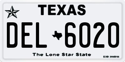 TX license plate DEL6020