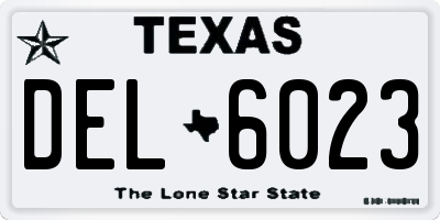 TX license plate DEL6023