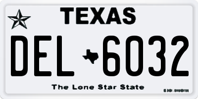 TX license plate DEL6032