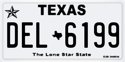 TX license plate DEL6199
