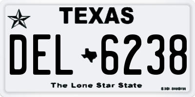 TX license plate DEL6238