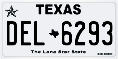 TX license plate DEL6293