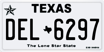 TX license plate DEL6297