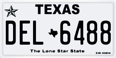TX license plate DEL6488