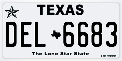 TX license plate DEL6683