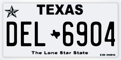 TX license plate DEL6904
