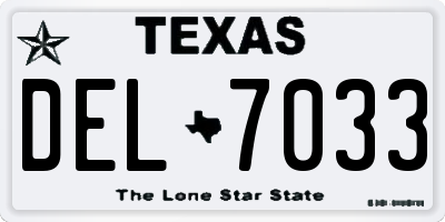 TX license plate DEL7033