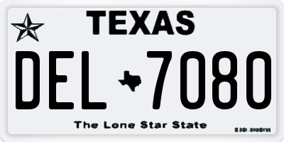 TX license plate DEL7080