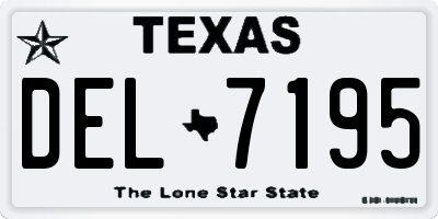 TX license plate DEL7195