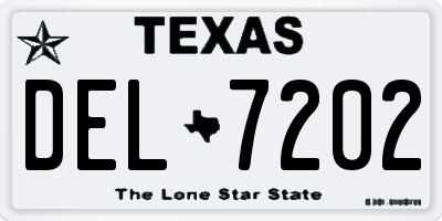 TX license plate DEL7202
