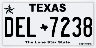 TX license plate DEL7238