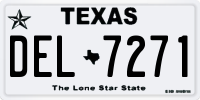 TX license plate DEL7271