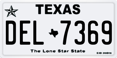 TX license plate DEL7369