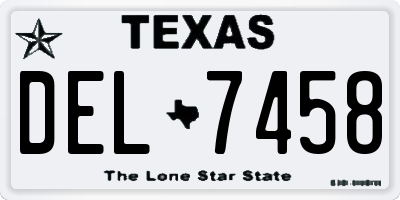 TX license plate DEL7458
