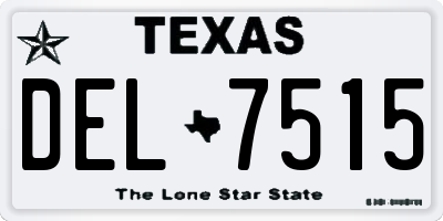 TX license plate DEL7515