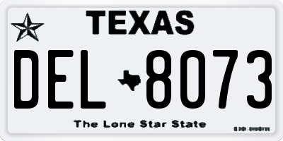TX license plate DEL8073
