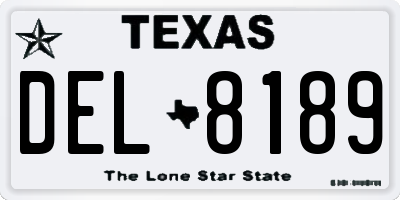 TX license plate DEL8189