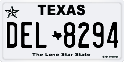 TX license plate DEL8294