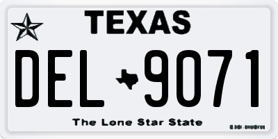 TX license plate DEL9071