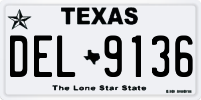 TX license plate DEL9136