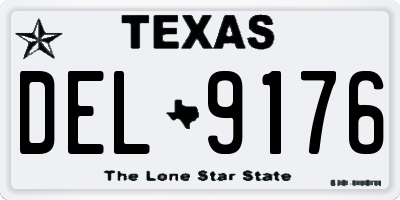 TX license plate DEL9176