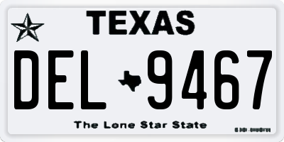 TX license plate DEL9467