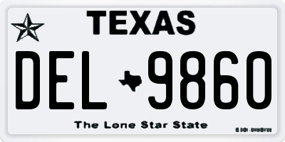 TX license plate DEL9860
