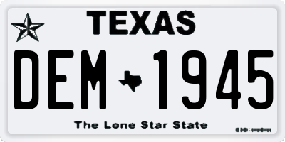 TX license plate DEM1945