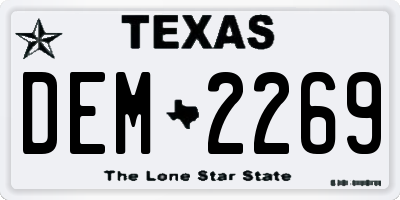 TX license plate DEM2269
