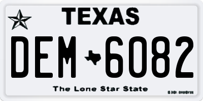 TX license plate DEM6082