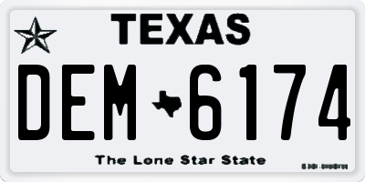 TX license plate DEM6174