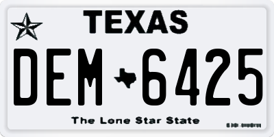 TX license plate DEM6425