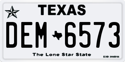 TX license plate DEM6573