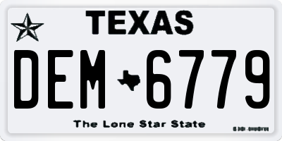 TX license plate DEM6779