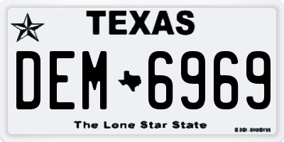 TX license plate DEM6969