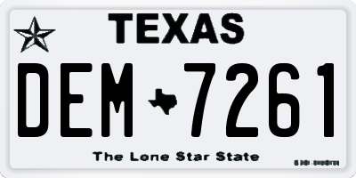 TX license plate DEM7261