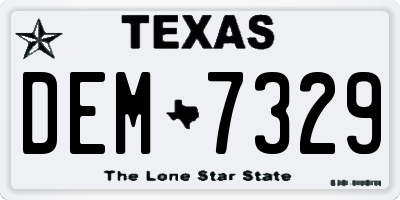 TX license plate DEM7329