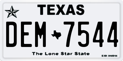 TX license plate DEM7544