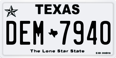 TX license plate DEM7940