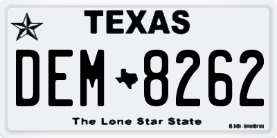 TX license plate DEM8262