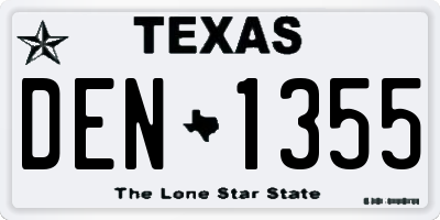 TX license plate DEN1355