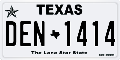TX license plate DEN1414