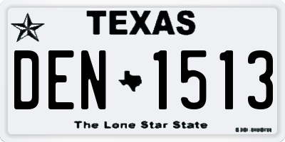 TX license plate DEN1513